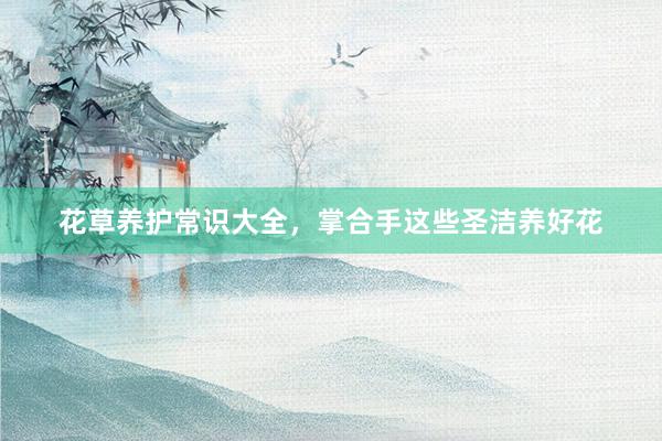 花草养护常识大全，掌合手这些圣洁养好花
